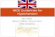 Ben Selph Mercer COPHS, Class of 2012 SEGA Geriatrics NICE Guidelines for Hypertension