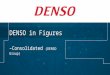 DENSO in Figures –Consolidated (DENSO Group). DENSO Corporation Established: Dec. 16, 1949 Capital: US$1.6 billion Net Sales: US$35.9 billion Net Income:
