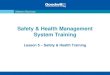 Safety & Health Management System Training Lesson 5 – Safety & Health Training