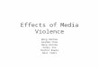 Effects of Media Violence Wong Renhao Graham Choo Heng Hailee Kenny Yeo Roshni Rawla Hans Yamin