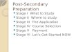 Post-Secondary Preparation Stage I What to Study Stage II Where to study Stage III The Application Stage IV Course Selection Stage V Payment Stage VI Let’s