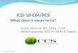 February, 2013 ICD-10-CM/PCS What does it mean to us? Lynda Starbuck, MS, RHIA, C-CDI AHIMA Approved ICD-10-CM/PCS Trainer