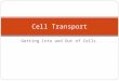 Getting Into and Out of Cells Cell Transport. Types of Cell Transport Passive Transport - no cellular energy required to occur - goes with the concentration