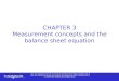 CHAPTER 3 Measurement concepts and the balance sheet equation
