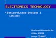 Semiconductor Devices I –Limiters ELECTRONICS TECHNOLOGY Benchmark Companies Inc PO Box 473768 Aurora CO 80047