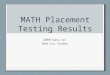 MATH Placement Testing Results 2009 Data on New Cut Scores