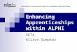 Enhancing Apprenticeships within ALPHI SETA Alison Sumpter