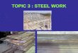 TOPIC 3 : STEEL WORK. 3.1 Steel Iron a. Pig Iron b. Cast Iron c. Wrought Iron d. Mild Steel