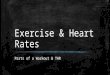 Exercise & Heart Rates Parts of a Workout & THR. Exercise & Heart Rates â– Parts of a Workout (review) â– Heart Rates and Beats per Minute