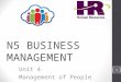 N5 BUSINESS MANAGEMENT Unit 4 Management of People 1