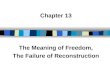 Chapter 13 The Meaning of Freedom, The Failure of Reconstruction