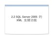 2.2 SQL Server 2005 的 XML 支援功能. Overview XML Enhancements in SQL Server 2005 The xml Data Type Using XQuery