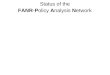 Status of the FANR-Policy Analysis Network Business Plan