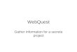 WebQuest Gather information for a secrete project