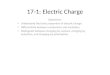 17-1: Electric Charge Objectives: Understand the basic properties of electric charge. Differentiate between conductors and insulators. Distinguish between