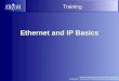Training Ethernet and IP Basics Overview OSI Layer Model Ethernet IP ARP IP Routing Higher Layer Protocols VRRP ATM Vision Network Setup Practice