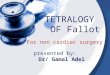 Presented by: Dr/ Gamal Adel.. For non cardiac surgery TETRALOGY OF Fallot