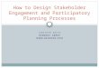 JONATHAN BUCKI DENDROS GROUP  How to Design Stakeholder Engagement and Participatory Planning Processes