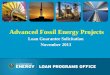 Advanced Fossil Energy Projects Loan Guarantee Solicitation November 2013