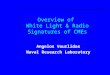 Overview of White Light & Radio Signatures of CMEs Angelos Vourlidas Naval Research Laboratory