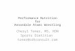 Performance Nutrition for Annandale Atoms Wrestling Cheryl Toner, MS, RDN Sports Dietitian toner@cdtconsult.com