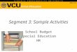 Segment 3: Sample Activities School Budget Special Education HR 1