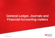 General Ledger, Journals and Financial Accounting matters