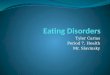Tyler Carias Period 7, Health Mr. Slavinsky. Intro Eating disorder (Dictionary.com)- A disorder that severely affects your physical and emotional heath,