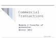 ©MNoonan2009 Commercial Transactions Module 2-Transfer of possession Winter 2012