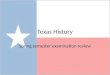 Texas History Spring semester examination review