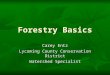 Forestry Basics Carey Entz Lycoming County Conservation District Watershed Specialist