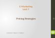 Pricing Strategies Instructor: Safaa S. Y. Dalloul E-Marketing Unit 7
