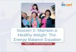 Chapter 5 | Session 2: Maintain a Healthy Weight Session 2: Maintain a Healthy Weight: The Energy Balance Equation Chapter 5 | Parent Program Training
