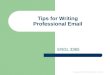 Copyright 2013 by Arthur Fricke Tips for Writing Professional Email ENGL 3365
