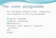 The core programme The following subjects form compulsory core elements of the KS4 programme: English Language English Literature Mathematics Science (dual