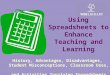 Using Spreadsheets to Enhance Teaching and Learning History, Advantages, Disadvantages, Student Misconceptions, Classroom Uses, and Activities Involving