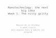 Nanotechnology: the next big idea Week 1: The nitty gritty Maryse de la Giroday 6-week course SFU Liberal Arts & Adults 55+ program