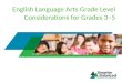 English Language Arts Grade Level Considerations for Grades 3–5