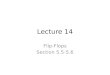 Lecture 14 Flip-Flops Section 5.5-5.6. Schedule 3/24MondayAnalysis of clocked sequential circuit (1),5.5 3/26WednesdayAnalysis of clocked sequential circuit