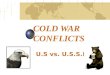COLD WAR CONFLICTS U.S vs. U.S.S.R.. Ch.18.1 Essential Questions: What is a cold war? Between what two world powers was the Cold War fought? What were