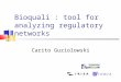 Bioquali : tool for analyzing regulatory networks Carito Guziolowski