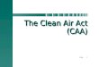 CAA1 The Clean Air Act (CAA) The Clean Air Act (CAA)