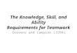 The Knowledge, Skill, and Ability Requirements for Teamwork Stevens and Campion (1994)