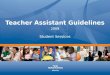 Teacher Assistant Guidelines Student Services 2009