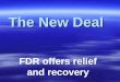 The New Deal FDR offers relief and recovery. Hoover vs. Roosevelt  Hoover –Believed that depression relief should come from state and local governments