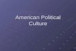 American Political Culture. Government/Politics What is Political? What is Government The organization that holds a monopoly on legitimate violence in