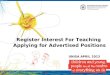 1 Register Interest For Teaching Applying for Advertised Positions UNISA APRIL 2013