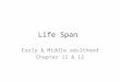 Life Span Early & Middle adulthood Chapter 11 & 12