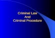 Criminal Law And Criminal Procedure. Criminal Law Does criminal law apply equally to all ? Should it apply equally to all? Should discretion play any