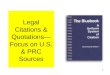 1 Legal Citations & Quotations— Focus on U.S. & PRC Sources